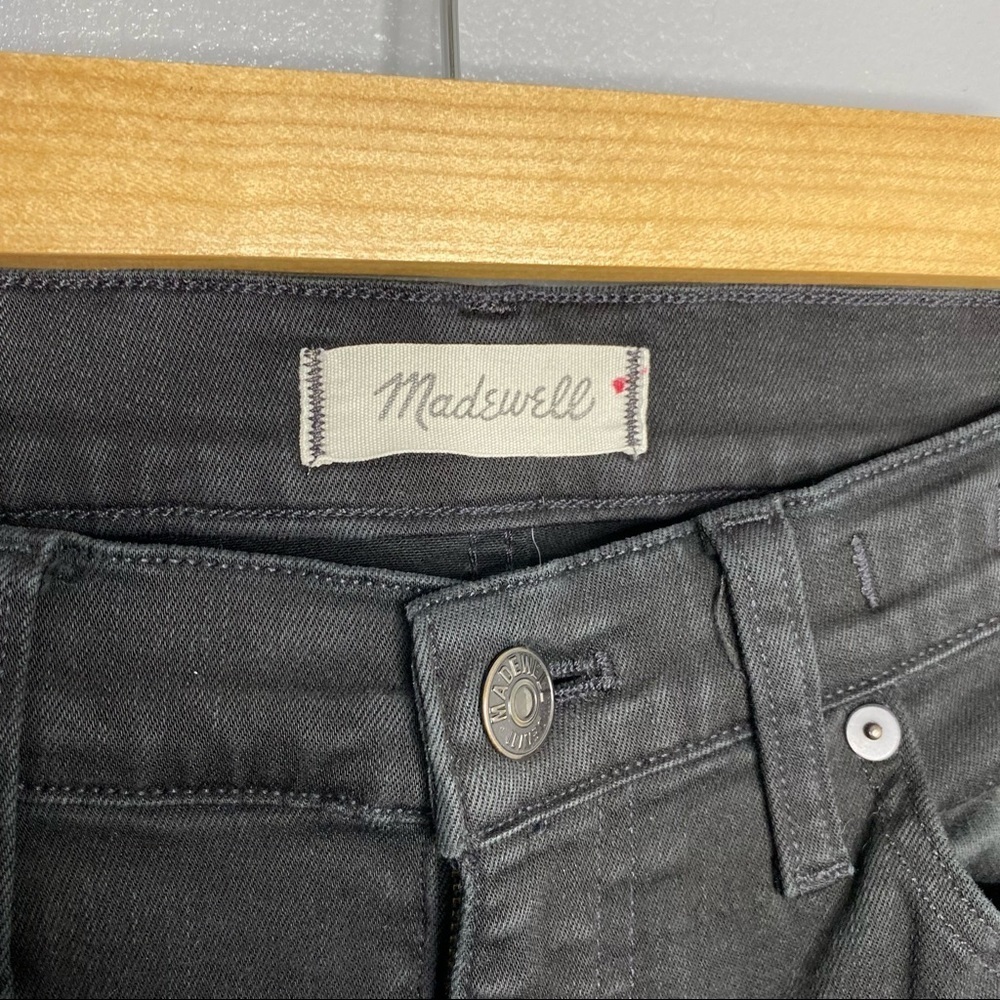 MADEWELL Black Frost 8” Black Denim Skinny Jeans - Picture 5 of 8